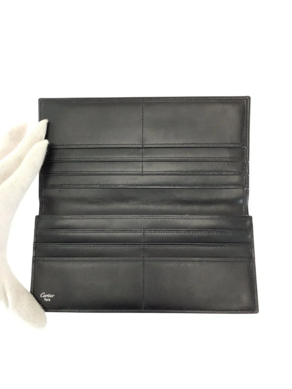 Cartier Pasha de Cartier Black Silver Leather Wallet